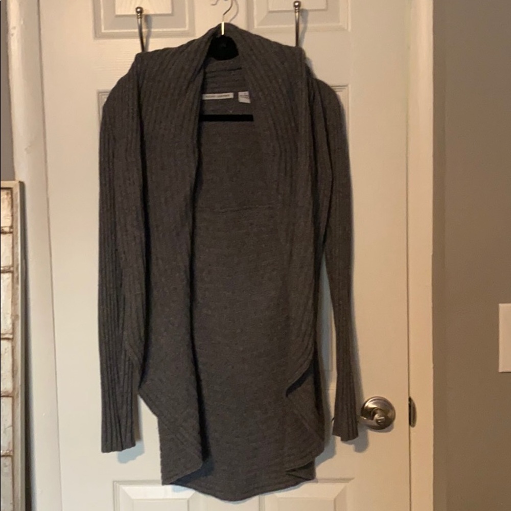 Autumn Cashmere Gray Ribbed Cardigan Sweater S